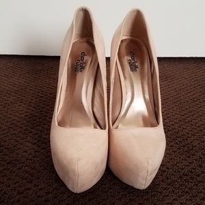 Nude Suede Charlotte Russe Platform Heels - EUC